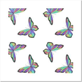 Colourful Butterflies, Paper effect Posters and Art